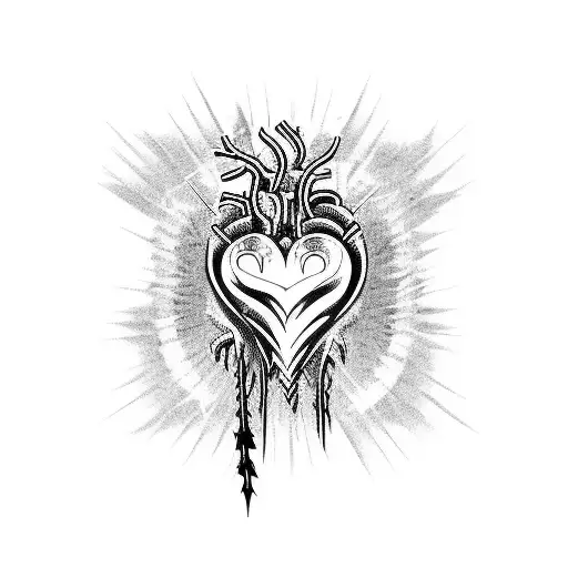 heart  demon tail text whore  tattoo design idea