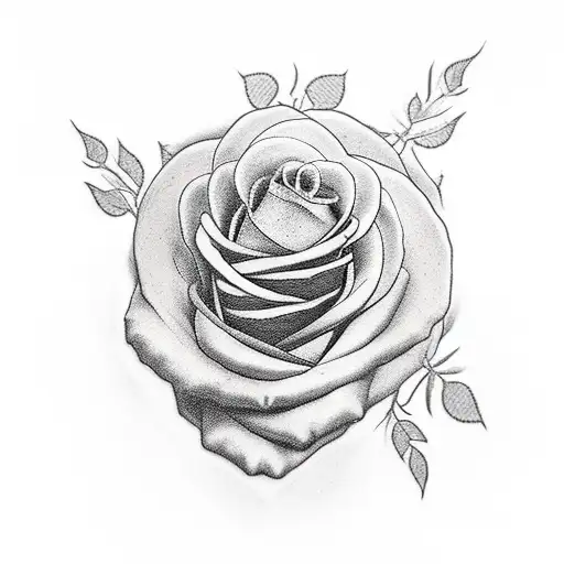 Cross, roses, hands praying tattoo design idea