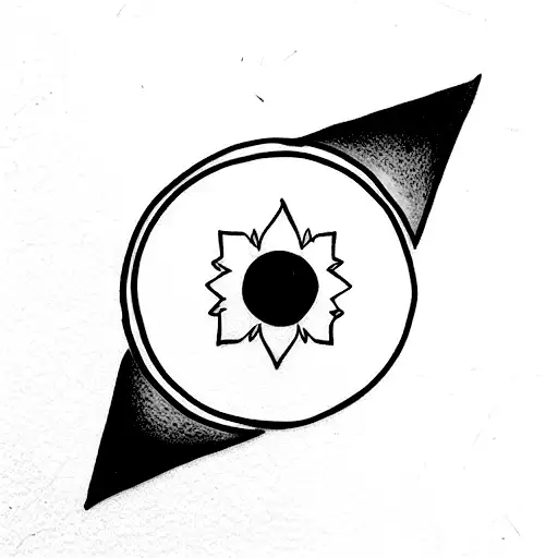 sol luna y alas tattoo design idea