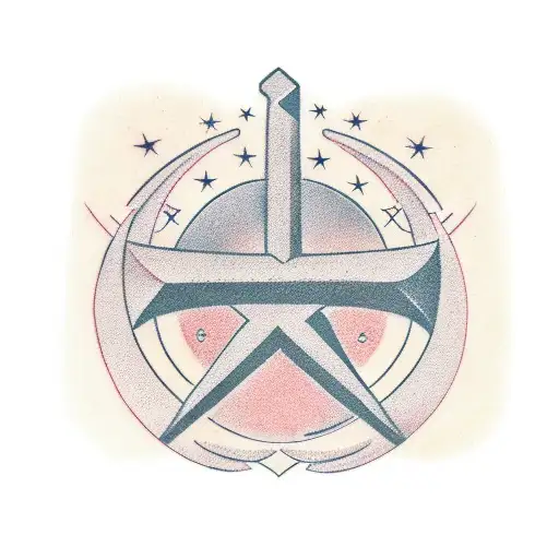 hammer and sickle communis traditional flash tattoo design idea