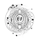for the spine in one straight line down the back. sunflower, moon, stars, flowers, vines, medical heart, butterflies tattoo design idea