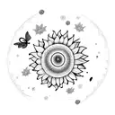 for the spine in one straight line down the back. sunflower, moon, stars, flowers, vines, medical heart, butterflies tattoo design idea