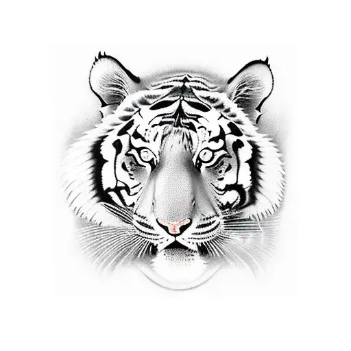 tiger with two snakes tattoo design idea