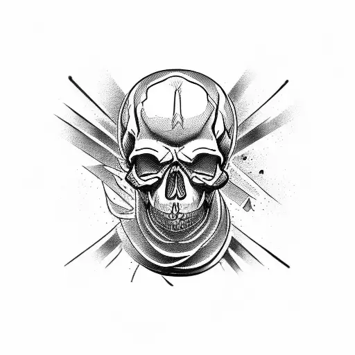 skull riding Harley Davidson road king byker style tattoo design idea