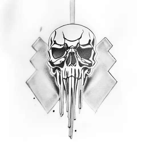 skull riding Harley Davidson road king byker style tattoo design idea