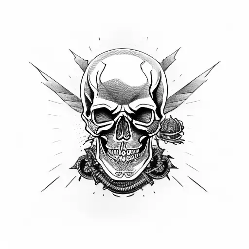skull riding Harley Davidson road king byker style tattoo design idea