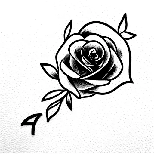 un perro pastor desde atras con rosas tattoo design idea