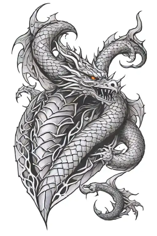 dragon scale armor sleeve tattoo tattoo design idea