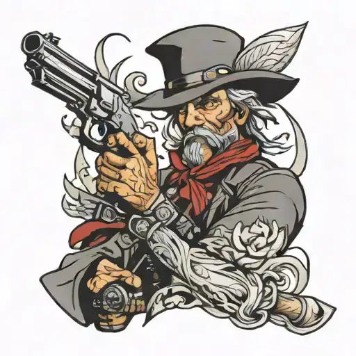 outlaw gunslinger tattoo design idea