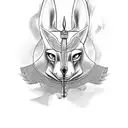 Anubis with Libra tattoo design idea