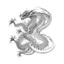 brush stroke dragon tattoo design idea