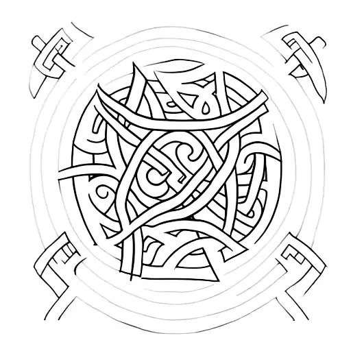 rune tatoo that represents fatherhood with 3 lines representing a line for each kid tattoo design idea