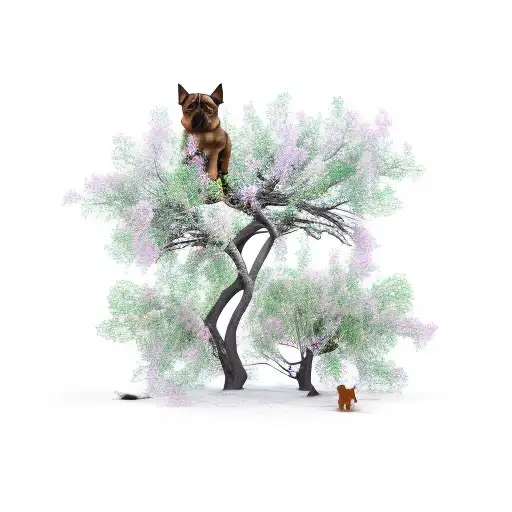 willow branch and dogs  tattoo design idea