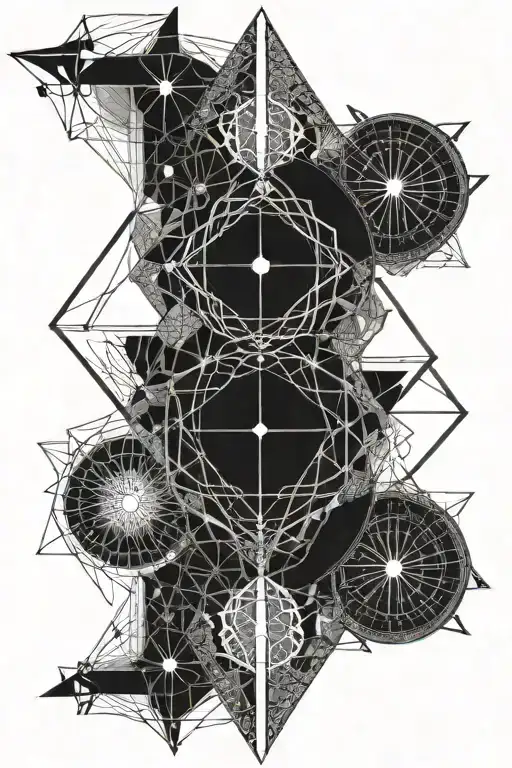 7 hermetic laws , all is one , fibonatchi pattern light love spiritual cancer god  tattoo design idea