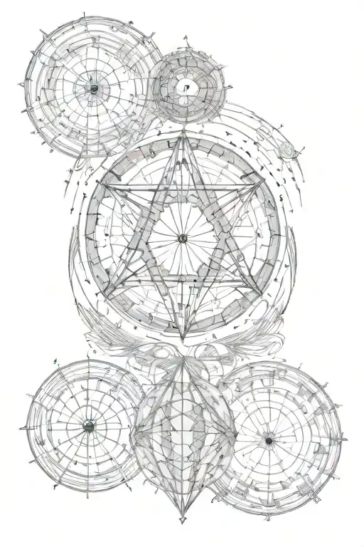 7 hermetic laws , all is one , fibonatchi pattern light love spiritual cancer god  tattoo design idea