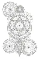 7 hermetic laws , all is one , fibonatchi pattern light love spiritual cancer god  tattoo design idea
