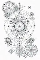 7 hermetic laws , all is one , fibonatchi pattern light love spiritual cancer god  tattoo design idea