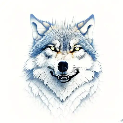 angry lone wolf tattoo design idea