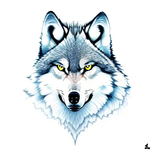angry lone wolf tattoo design idea