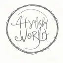 script: "its your world to be selfish", in a circle with gothic font tattoo design idea