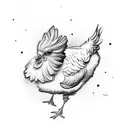 Chicken wearing sneakers dank meme tattoo design idea
