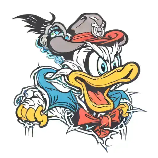 Donald duck  demonic  tattoo design idea