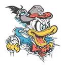 Donald duck  demonic  tattoo design idea