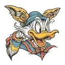 Donald duck  demonic  tattoo design idea