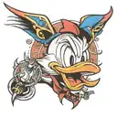 Donald duck  demonic  tattoo design idea