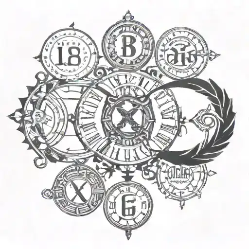 1968 through 2006 in Roman numerals representing important dates tattoo design idea