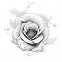 ruby stone with single rose tattoo design idea