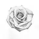 ruby stone with single rose tattoo design idea