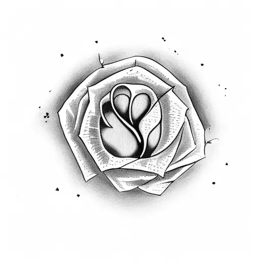 A Dove flying holding a rose with the word 'TRE' hanging off tattoo design idea