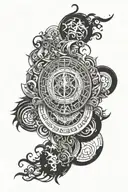 stoic virtues enscribed tattoo design idea