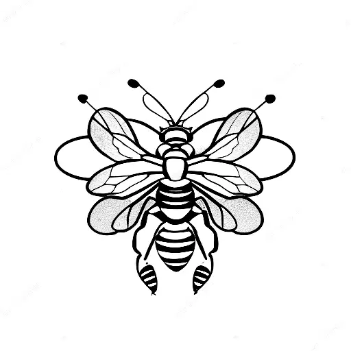 queen bee with hive tattoo design idea