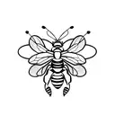 queen bee with hive tattoo design idea