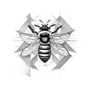 queen bee with hive tattoo design idea