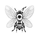 queen bee with hive tattoo design idea
