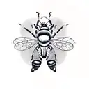 queen bee with hive tattoo design idea