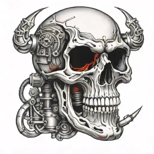 Welding skull tattoo design idea