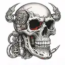 Welding skull tattoo design idea
