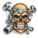 Welding skull tattoo design idea