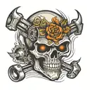 Welding skull tattoo design idea