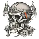 Welding skull tattoo design idea