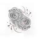 combination of two names Ashwin+Heena tattoo design idea