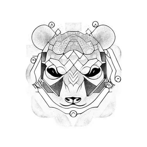 panda lizard tattoo design idea