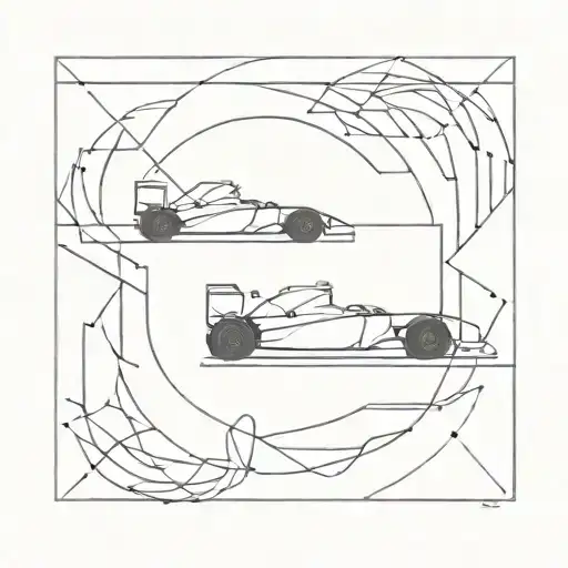 Geometric pattern inspired by the speed and precision of Formula 1 racing tattoo design idea