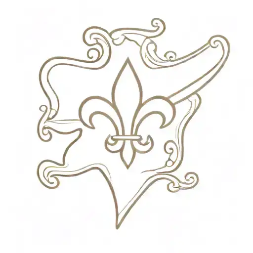 texas with Fleur-de-lis tattoo design idea