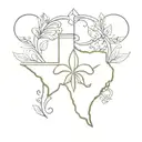 texas with Fleur-de-lis tattoo design idea