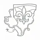 texas with Fleur-de-lis tattoo design idea
